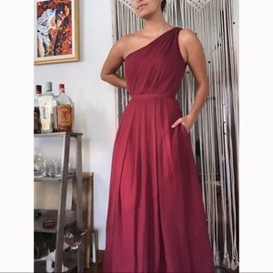 Bridesmaids dress. Burgundy. Red. Cabernet Crush